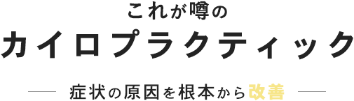 これが噂のカイロプラクティック症状の原因を根本から改善